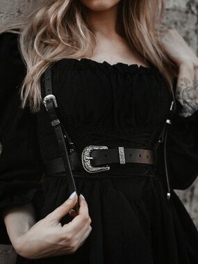Lively Ghost Midnight Rider Western Goth Harness